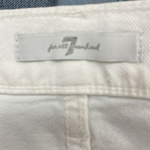 7 For All Mankind A-line White Denim Skirt. 33 - Picture 2 of 6